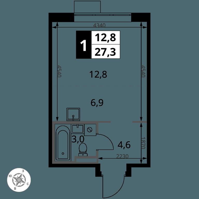 Apartment Sale, 27.3 sq. m. at Pervy Donskoj, zhiloy mikrorayon Sapronovo, derevnya Sapronovo, Leninskiy City District, Moscow Region, Russia #2 Apartment Sale, 27.3 sq. m. at Pervy Donskoj, zhiloy mikrorayon Sapronovo, derevnya Sapronovo, Leninskiy City District, Moscow Region, Russia #2