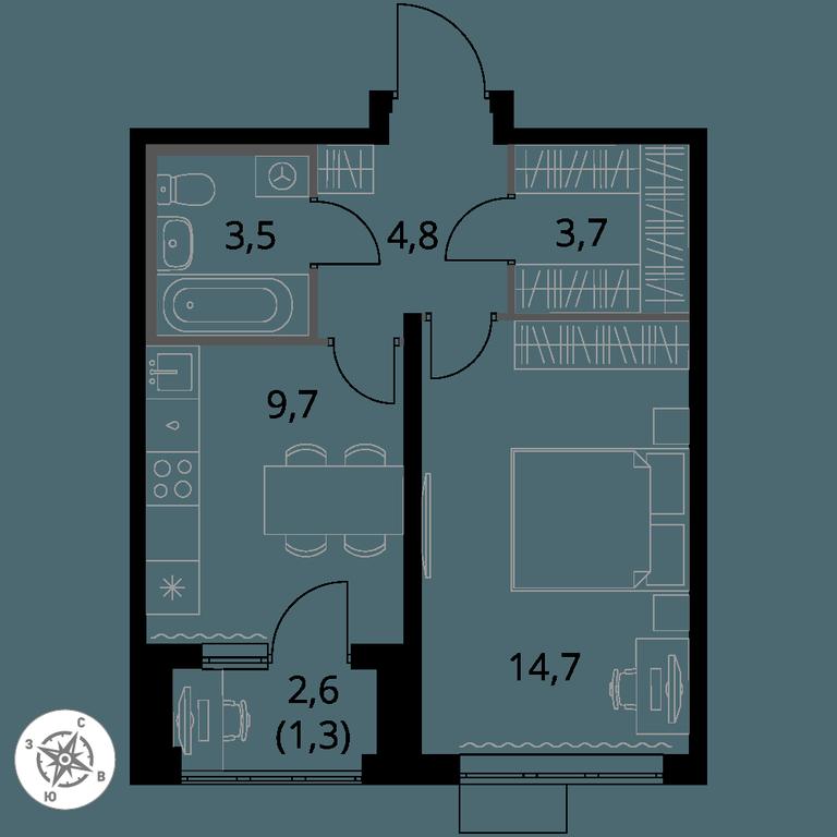 1-BD Apartment Sale, 37.7 sq. m. at Pervy Donskoj, zhiloy mikrorayon Sapronovo, derevnya Sapronovo, Leninskiy City District, Moscow Region, Russia #1 1-BD Apartment Sale, 37.7 sq. m. at Pervy Donskoj, zhiloy mikrorayon Sapronovo, derevnya Sapronovo, Leninskiy City District, Moscow Region, Russia #1