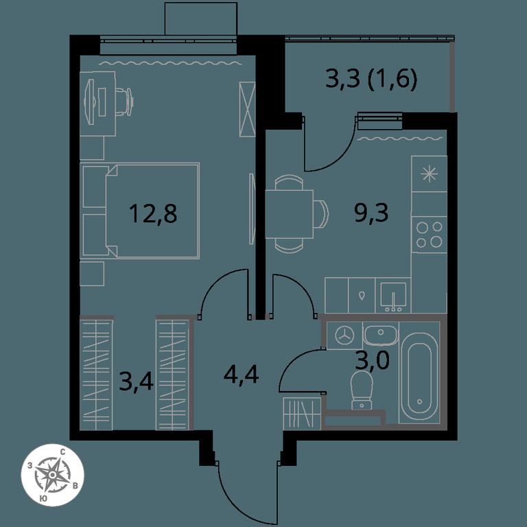 1-BD Apartment Sale, 34.5 sq. m. at Pervy Donskoj, zhiloy mikrorayon Sapronovo, derevnya Sapronovo, Leninskiy City District, Moscow Region, Russia #1 1-BD Apartment Sale, 34.5 sq. m. at Pervy Donskoj, zhiloy mikrorayon Sapronovo, derevnya Sapronovo, Leninskiy City District, Moscow Region, Russia #1