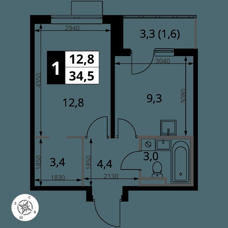 1-BD Apartment Sale, 34.5 sq. m. at Pervy Donskoj, zhiloy mikrorayon Sapronovo, derevnya Sapronovo, Leninskiy City District, Moscow Region, Russia #2 1-BD Apartment Sale, 34.5 sq. m. at Pervy Donskoj, zhiloy mikrorayon Sapronovo, derevnya Sapronovo, Leninskiy City District, Moscow Region, Russia #2