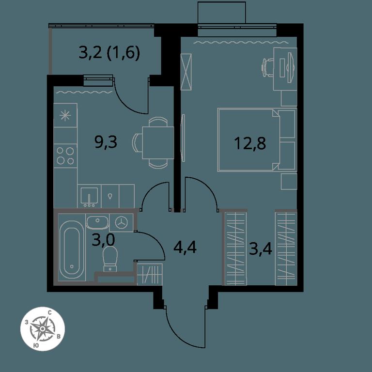 1-BD Apartment Sale, 34.5 sq. m. at Pervy Donskoj, zhiloy mikrorayon Sapronovo, derevnya Sapronovo, Leninskiy City District, Moscow Region, Russia #1 1-BD Apartment Sale, 34.5 sq. m. at Pervy Donskoj, zhiloy mikrorayon Sapronovo, derevnya Sapronovo, Leninskiy City District, Moscow Region, Russia #1