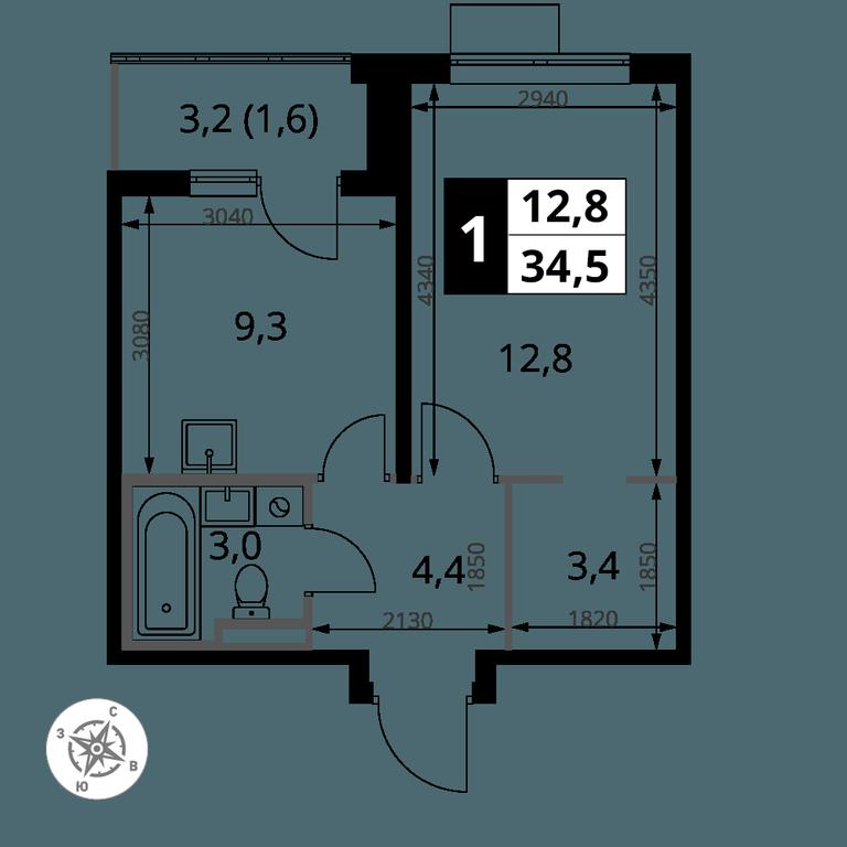 1-BD Apartment Sale, 34.5 sq. m. at Pervy Donskoj, zhiloy mikrorayon Sapronovo, derevnya Sapronovo, Leninskiy City District, Moscow Region, Russia #2 1-BD Apartment Sale, 34.5 sq. m. at Pervy Donskoj, zhiloy mikrorayon Sapronovo, derevnya Sapronovo, Leninskiy City District, Moscow Region, Russia #2