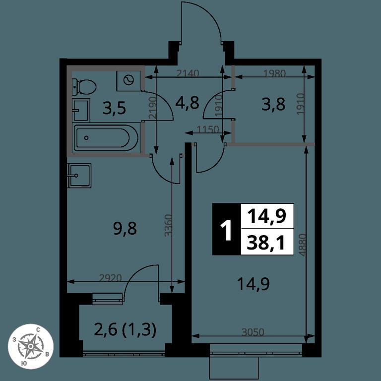 1-BD Apartment Sale, 38.1 sq. m. at Pervy Donskoj, zhiloy mikrorayon Sapronovo, derevnya Sapronovo, Leninskiy City District, Moscow Region, Russia #2 1-BD Apartment Sale, 38.1 sq. m. at Pervy Donskoj, zhiloy mikrorayon Sapronovo, derevnya Sapronovo, Leninskiy City District, Moscow Region, Russia #2