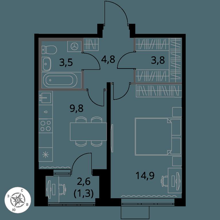 1-BD Apartment Sale, 38.1 sq. m. at Pervy Donskoj, zhiloy mikrorayon Sapronovo, derevnya Sapronovo, Leninskiy City District, Moscow Region, Russia #1 1-BD Apartment Sale, 38.1 sq. m. at Pervy Donskoj, zhiloy mikrorayon Sapronovo, derevnya Sapronovo, Leninskiy City District, Moscow Region, Russia #1