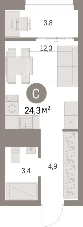 Apartment Sale, 24.3 sq. m. at Pervy kvartal, Kalinovaya ulitsa, derevnya Sapronovo, Leninskiy City District, Moscow Region, Russia #1 Apartment Sale, 24.3 sq. m. at Pervy kvartal, Kalinovaya ulitsa, derevnya Sapronovo, Leninskiy City District, Moscow Region, Russia #1