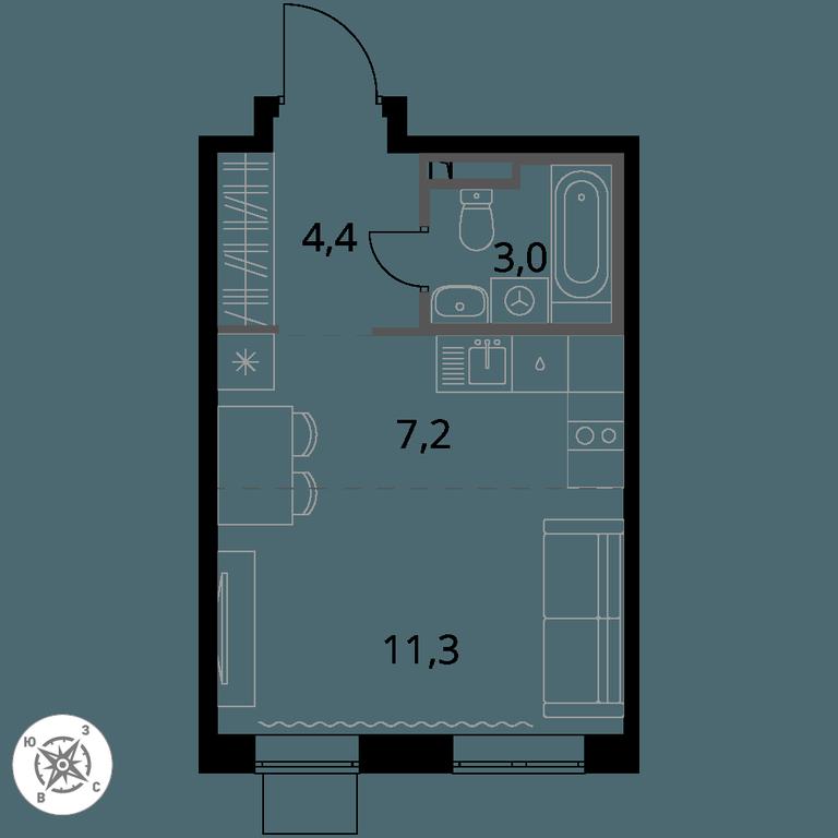 Apartment Sale, 25.9 sq. m. at Pervy Donskoj, zhiloy mikrorayon Sapronovo, derevnya Sapronovo, Leninskiy City District, Moscow Region, Russia #1 Apartment Sale, 25.9 sq. m. at Pervy Donskoj, zhiloy mikrorayon Sapronovo, derevnya Sapronovo, Leninskiy City District, Moscow Region, Russia #1
