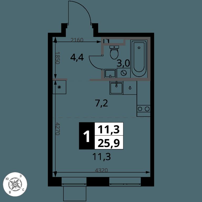 Apartment Sale, 25.9 sq. m. at Pervy Donskoj, zhiloy mikrorayon Sapronovo, derevnya Sapronovo, Leninskiy City District, Moscow Region, Russia #2 Apartment Sale, 25.9 sq. m. at Pervy Donskoj, zhiloy mikrorayon Sapronovo, derevnya Sapronovo, Leninskiy City District, Moscow Region, Russia #2