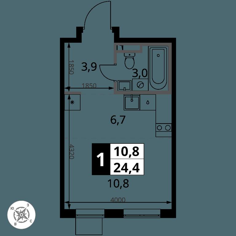 Apartment Sale, 24.4 sq. m. at Pervy Donskoj, zhiloy mikrorayon Sapronovo, derevnya Sapronovo, Leninskiy City District, Moscow Region, Russia #2 Apartment Sale, 24.4 sq. m. at Pervy Donskoj, zhiloy mikrorayon Sapronovo, derevnya Sapronovo, Leninskiy City District, Moscow Region, Russia #2