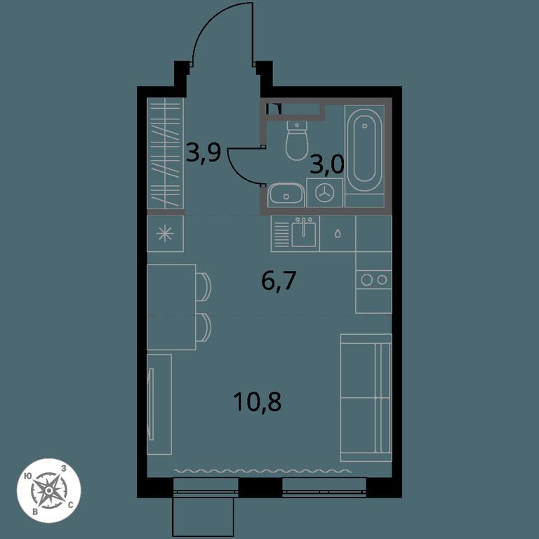 Apartment Sale, 24.4 sq. m. at Pervy Donskoj, zhiloy mikrorayon Sapronovo, derevnya Sapronovo, Leninskiy City District, Moscow Region, Russia #1 Apartment Sale, 24.4 sq. m. at Pervy Donskoj, zhiloy mikrorayon Sapronovo, derevnya Sapronovo, Leninskiy City District, Moscow Region, Russia #1