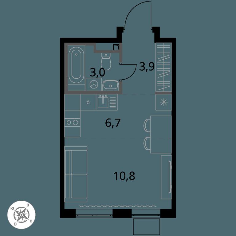 Apartment Sale, 24.4 sq. m. at Pervy Donskoj, zhiloy mikrorayon Sapronovo, derevnya Sapronovo, Leninskiy City District, Moscow Region, Russia #1 Apartment Sale, 24.4 sq. m. at Pervy Donskoj, zhiloy mikrorayon Sapronovo, derevnya Sapronovo, Leninskiy City District, Moscow Region, Russia #1