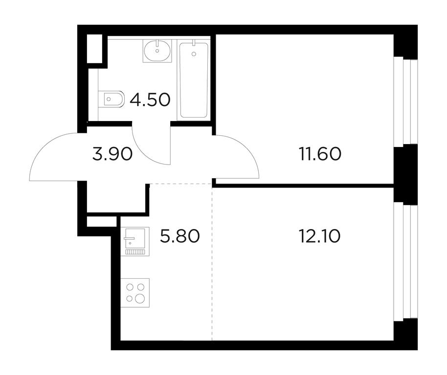 1-BD Apartment Sale, 37.8平方米 at Belyi Grad, Tsentralnaya Street, 1, Mytischi, Moscow Region, Russia #1 1-BD Apartment Sale, 37.8平方米 at Belyi Grad, Tsentralnaya Street, 1, Mytischi, Moscow Region, Russia #1