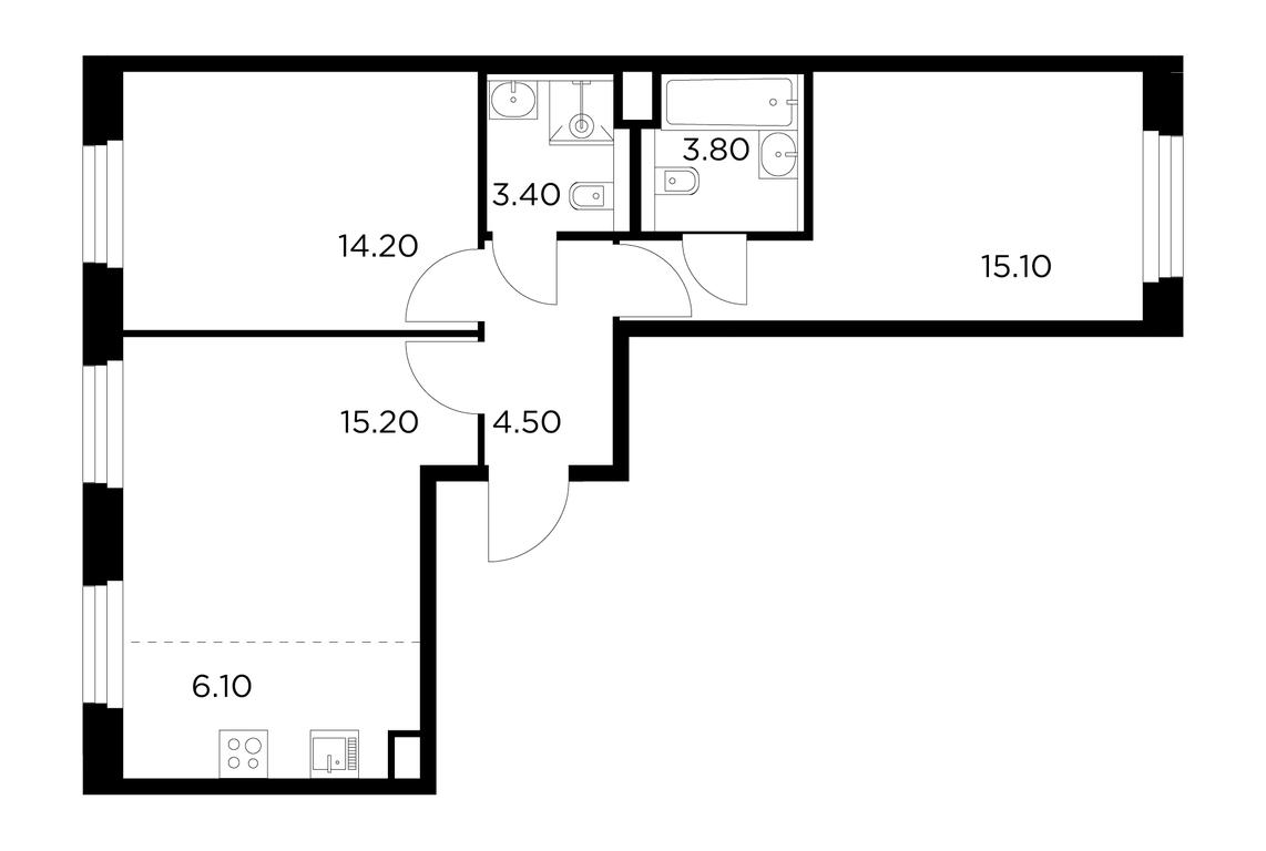 2-BD Apartment Sale, 62.3 sq. m. at Belyi Grad, Tsentralnaya Street, 1, Mytischi, Moscow Region, Russia #1 2-BD Apartment Sale, 62.3 sq. m. at Belyi Grad, Tsentralnaya Street, 1, Mytischi, Moscow Region, Russia #1