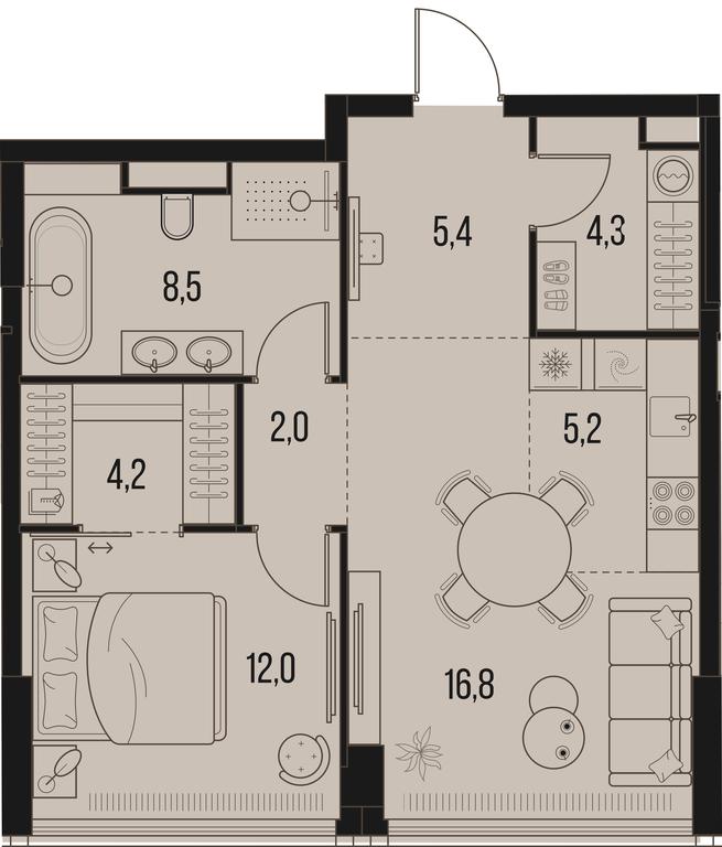 1-BD Apartment Sale, 58.4 sq. m. at High Life, Letnikovskaya Street, 11/10с1, Moscow, Russia #1 1-BD Apartment Sale, 58.4 sq. m. at High Life, Letnikovskaya Street, 11/10с1, Moscow, Russia #1