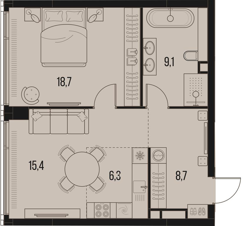 1-BD Apartment Sale, 58.2 sq. m. at High Life, Letnikovskaya Street, 11/10с1, Moscow, Russia #1 1-BD Apartment Sale, 58.2 sq. m. at High Life, Letnikovskaya Street, 11/10с1, Moscow, Russia #1