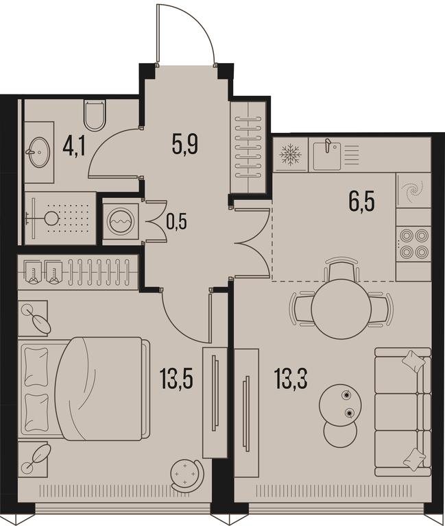 1-BD Apartment Sale, 43.8平方米 at High Life, Letnikovskaya Street, 11/10с1, Moscow, Russia #1 1-BD Apartment Sale, 43.8平方米 at High Life, Letnikovskaya Street, 11/10с1, Moscow, Russia #1