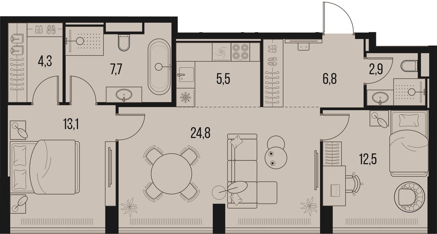 2-BD Apartment Sale, 77.7 sq. m. at High Life, Letnikovskaya Street, 11/10с1, Moscow, Russia #1 2-BD Apartment Sale, 77.7 sq. m. at High Life, Letnikovskaya Street, 11/10с1, Moscow, Russia #1