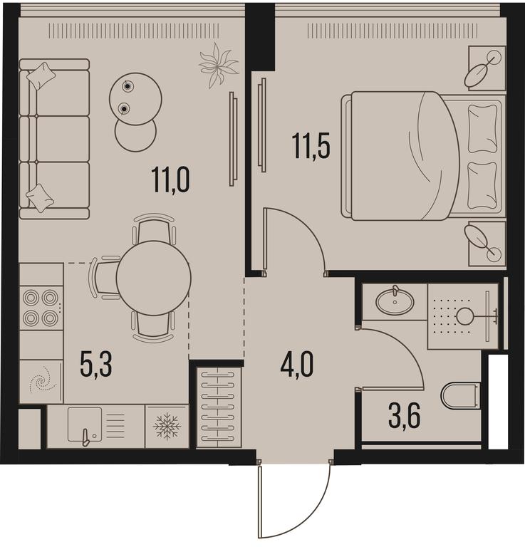1-BD Apartment Sale, 35.4平方米 at High Life, Letnikovskaya Street, 11/10с1, Moscow, Russia #1 1-BD Apartment Sale, 35.4平方米 at High Life, Letnikovskaya Street, 11/10с1, Moscow, Russia #1