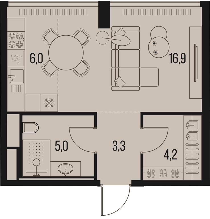 Apartment Sale, 35.2平方米 at High Life, Letnikovskaya Street, 11/10с1, Moscow, Russia #1