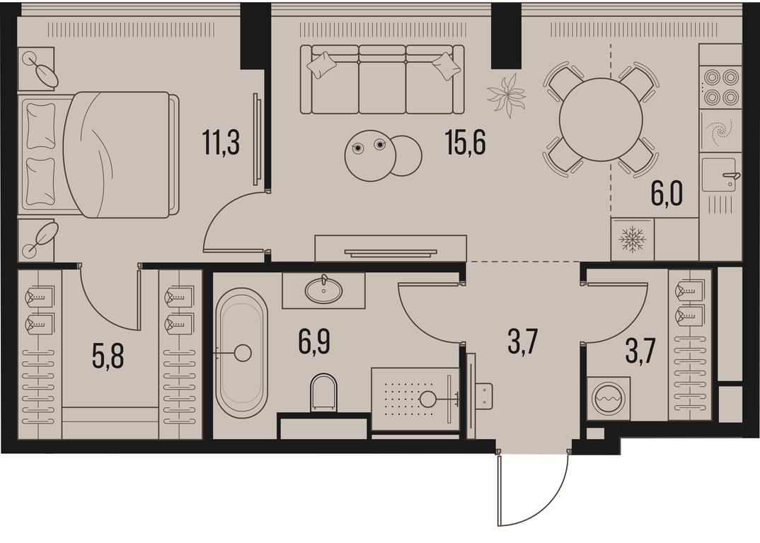 1-BD Apartment Sale, 53 sq. m. at High Life, Letnikovskaya Street, 11/10с1, Moscow, Russia #1