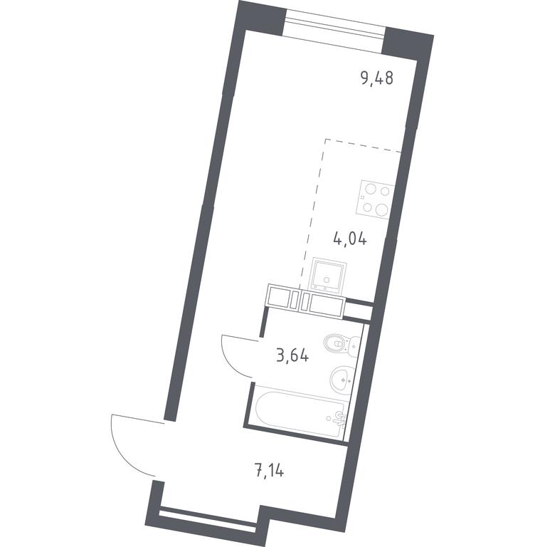 Apartment Sale, 24.3平方米 at Eko Bunino, prospekt Kuprina, 34к1, Sosenskoye Settlement, Moscow, Russia #1