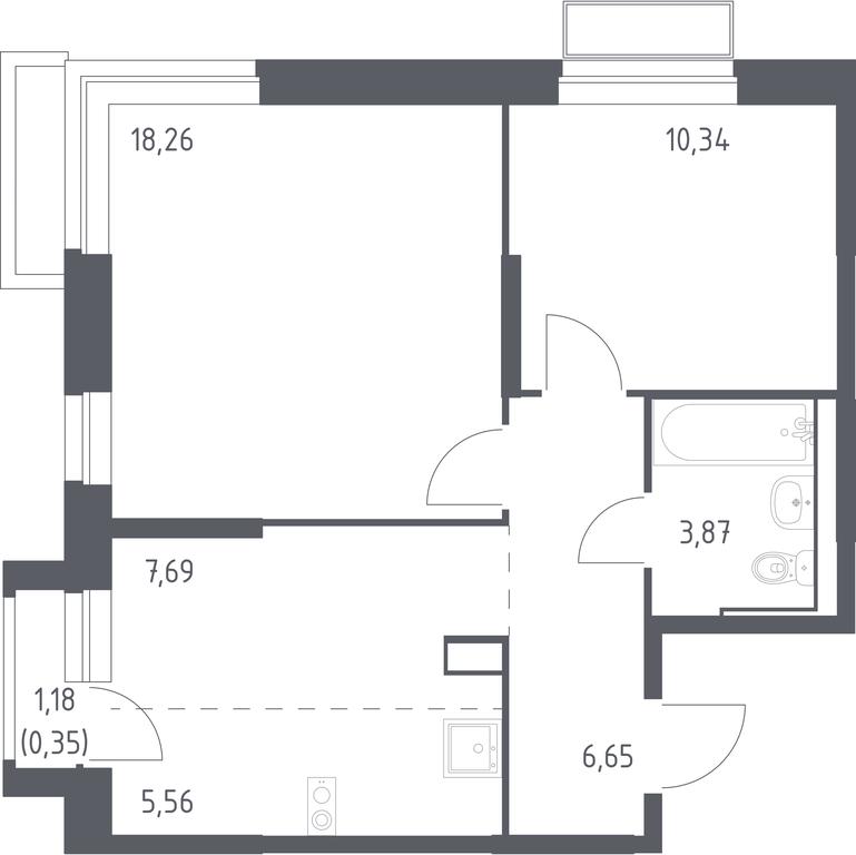 1-BD Apartment Sale, 52.72 sq. m. at Dolina Yauzy, Trudovaya Street, 23, Mytischi, Moscow Region, Russia #1 1-BD Apartment Sale, 52.72 sq. m. at Dolina Yauzy, Trudovaya Street, 23, Mytischi, Moscow Region, Russia #1