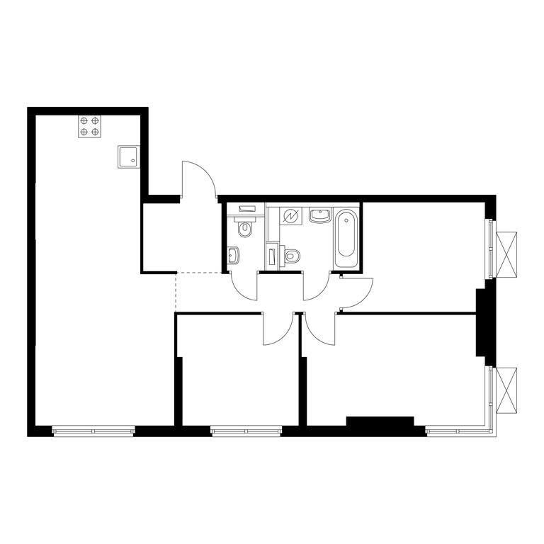 3-BD Apartment Sale, 71.9 sq. m. at Rustaveli 14, Rustaveli Street, 14с20, Moscow, Russia #1 3-BD Apartment Sale, 71.9 sq. m. at Rustaveli 14, Rustaveli Street, 14с20, Moscow, Russia #1