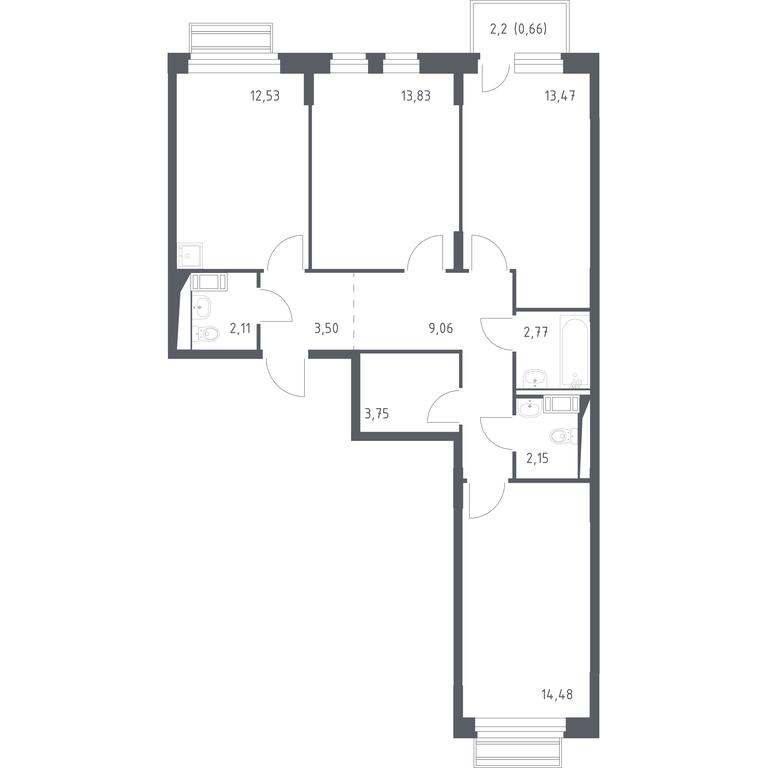 2-BD Apartment Sale, 77.1平方米 at Rublevskiy Kvartal, Laykovo Green Quarter, zhiloy kompleks Gorod-sobytiye Laykovo, selo Laykovo, Odintsovskiy City District, Moscow Region, Russia #1 2-BD Apartment Sale, 77.1平方米 at Rublevskiy Kvartal, Laykovo Green Quarter, zhiloy kompleks Gorod-sobytiye Laykovo, selo Laykovo, Odintsovskiy City District, Moscow Region, Russia #1
