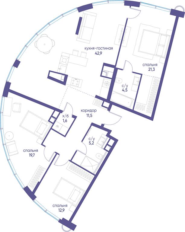 3-BD Apartment Sale, 119.4 sq. m. at Ostrov, Nizhnye Mnyovniki Street, 37Ас4, Moscow, Russia #1 3-BD Apartment Sale, 119.4 sq. m. at Ostrov, Nizhnye Mnyovniki Street, 37Ас4, Moscow, Russia #1