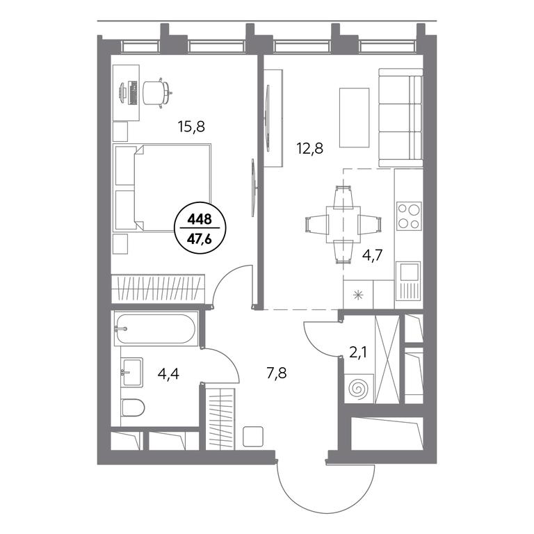 Продажа 2-комн. квартиры, 47,6 м² в ЖК «Дом56», улица Фридриха Энгельса, 56с1, Москва, Россия #1 Продажа 2-комн. квартиры, 47,6 м² в ЖК «Дом56», улица Фридриха Энгельса, 56с1, Москва, Россия #1
