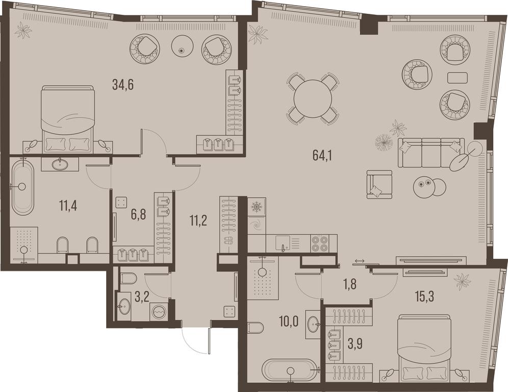 2-BD Apartment Sale, 164.4 sq. m. at High Life, Letnikovskaya Street, 11/10с1, Moscow, Russia #1