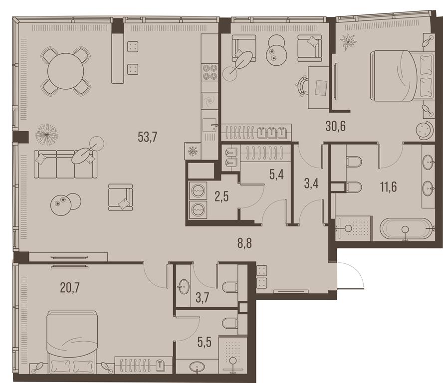 2-BD Apartment Sale, 148.3平方米 at High Life, Letnikovskaya Street, 11/10с1, Moscow, Russia #1 2-BD Apartment Sale, 148.3平方米 at High Life, Letnikovskaya Street, 11/10с1, Moscow, Russia #1
