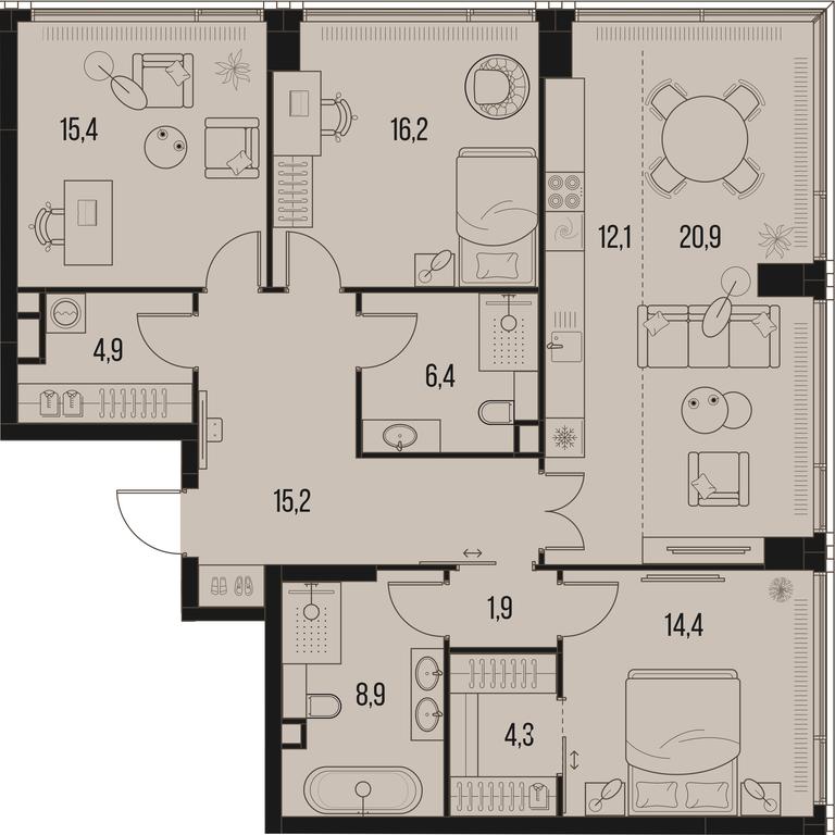 3-BD Apartment Sale, 120.6 sq. m. at High Life, Letnikovskaya Street, 11/10с1, Moscow, Russia #1 3-BD Apartment Sale, 120.6 sq. m. at High Life, Letnikovskaya Street, 11/10с1, Moscow, Russia #1