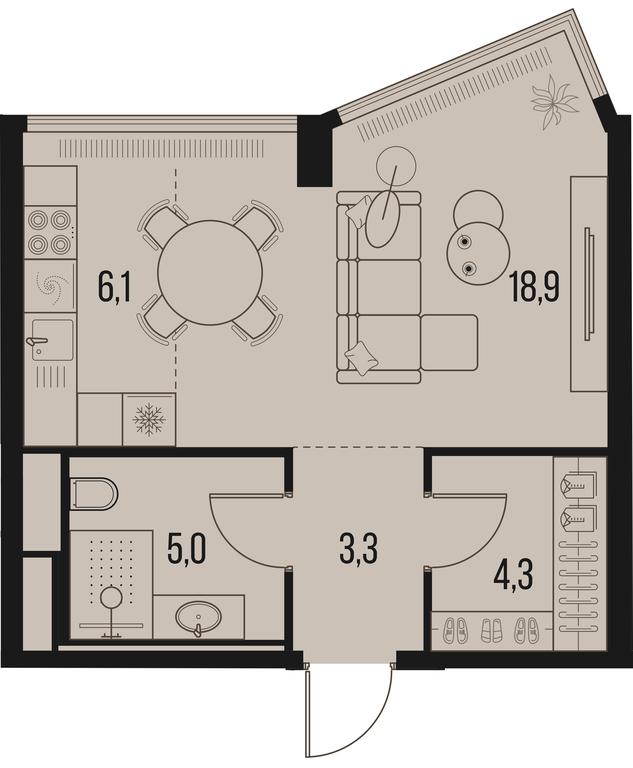 Apartment Sale, 37.6平方米 at High Life, Letnikovskaya Street, 11/10с1, Moscow, Russia #1