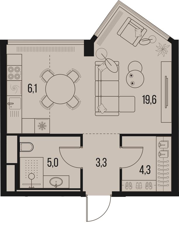 Apartment Sale, 38.3平方米 at High Life, Letnikovskaya Street, 11/10с1, Moscow, Russia #1