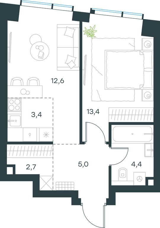 1-BD Apartment Sale, 41.5 sq. m. at Paveletskaya City, Dubininskaya Street, 59, Moscow, Russia #1 1-BD Apartment Sale, 41.5 sq. m. at Paveletskaya City, Dubininskaya Street, 59, Moscow, Russia #1
