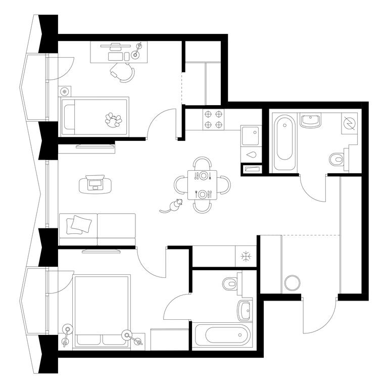 2-BD Apartment Sale, 58.4平方米 at Businovskiy Park, Izhorskaya Street, 6с5, Moscow, Russia #1 2-BD Apartment Sale, 58.4平方米 at Businovskiy Park, Izhorskaya Street, 6с5, Moscow, Russia #1