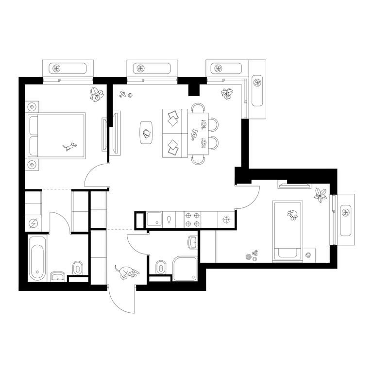 2-BD Apartment Sale, 59.3 sq. m. at Salarevo Park, Salaryevskaya Street, 8к1, Moskovskiy Settlement, Moscow, Russia #1 2-BD Apartment Sale, 59.3 sq. m. at Salarevo Park, Salaryevskaya Street, 8к1, Moskovskiy Settlement, Moscow, Russia #1