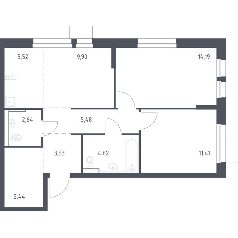 1-BD Apartment Sale, 62 sq. m. at Kvartal Aviatorov, ulitsa Koldunova, Aviatorov Microdistrict, Balashikha, Moscow Region, Russia #1 1-BD Apartment Sale, 62 sq. m. at Kvartal Aviatorov, ulitsa Koldunova, Aviatorov Microdistrict, Balashikha, Moscow Region, Russia #1