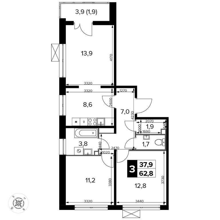 3-BD Apartment Sale, 63.2 sq. m. at Pervyi Leningradskiy, Pervy Leningradskiy Residential Complex, Moscow, Russia #2 3-BD Apartment Sale, 63.2 sq. m. at Pervyi Leningradskiy, Pervy Leningradskiy Residential Complex, Moscow, Russia #2