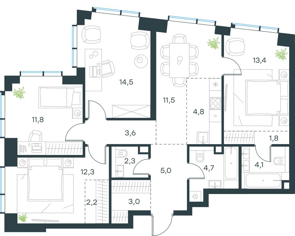 4-BD Apartment Sale, 95 sq. m. at Paveletskaya City, Dubininskaya Street, 59, Moscow, Russia #1 4-BD Apartment Sale, 95 sq. m. at Paveletskaya City, Dubininskaya Street, 59, Moscow, Russia #1