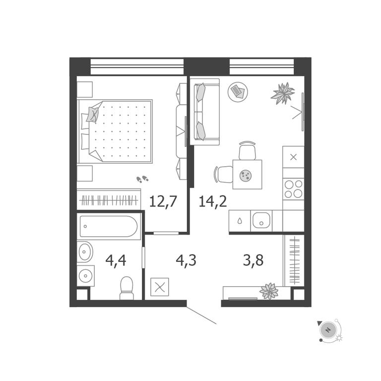 1-BD Apartment Sale, 39.4 sq. m. at Shagal, Автозаводская улица, 23, Москва, Россия #1 1-BD Apartment Sale, 39.4 sq. m. at Shagal, Автозаводская улица, 23, Москва, Россия #1