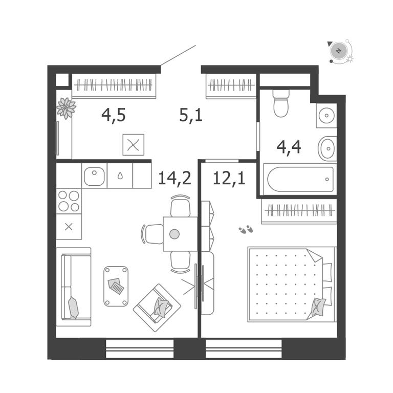1-BD Apartment Sale, 40.3 sq. m. at Shagal, Автозаводская улица, 23, Москва, Россия #1 1-BD Apartment Sale, 40.3 sq. m. at Shagal, Автозаводская улица, 23, Москва, Россия #1