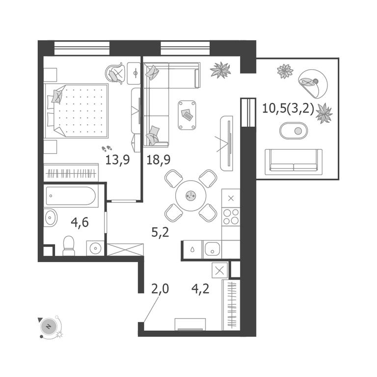 1-BD Apartment Sale, 52平方米 at Shagal, Автозаводская улица, 23, Москва, Россия #1 1-BD Apartment Sale, 52平方米 at Shagal, Автозаводская улица, 23, Москва, Россия #1