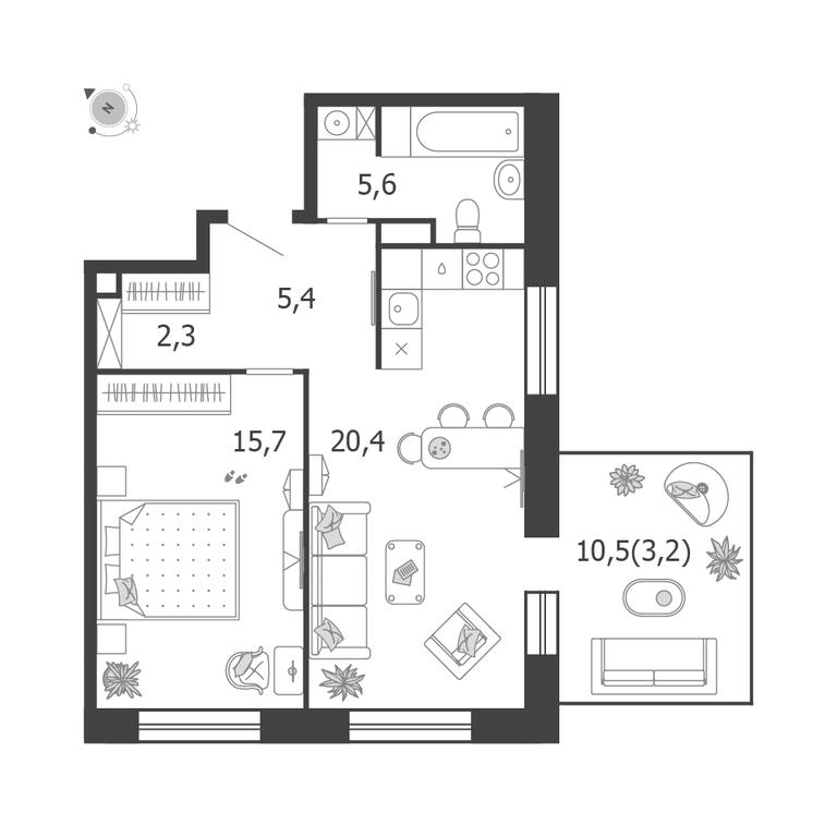 1-BD Apartment Sale, 52.6 sq. m. at Shagal, Автозаводская улица, 23, Москва, Россия #1 1-BD Apartment Sale, 52.6 sq. m. at Shagal, Автозаводская улица, 23, Москва, Россия #1