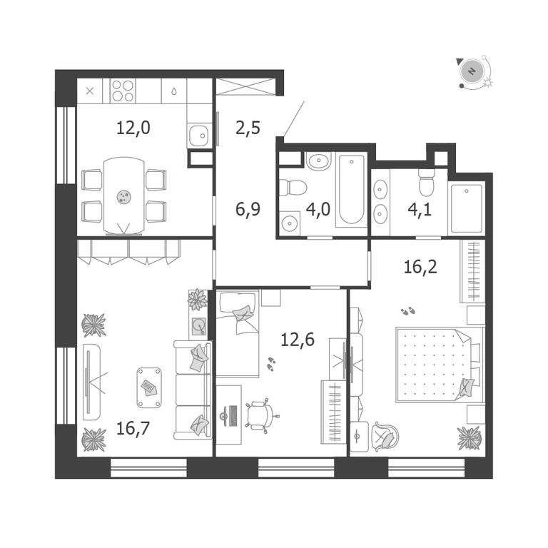 Продажа 3-комн. квартиры, 75,2 м² в ЖК «Шагал (Shagal)», Автозаводская улица, 23, Москва, Россия #1 Продажа 3-комн. квартиры, 75,2 м² в ЖК «Шагал (Shagal)», Автозаводская улица, 23, Москва, Россия #1