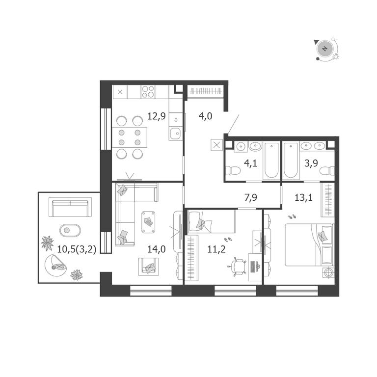 3-BD Apartment Sale, 74.3 sq. m. at Shagal, Автозаводская улица, 23, Москва, Россия #1 3-BD Apartment Sale, 74.3 sq. m. at Shagal, Автозаводская улица, 23, Москва, Россия #1