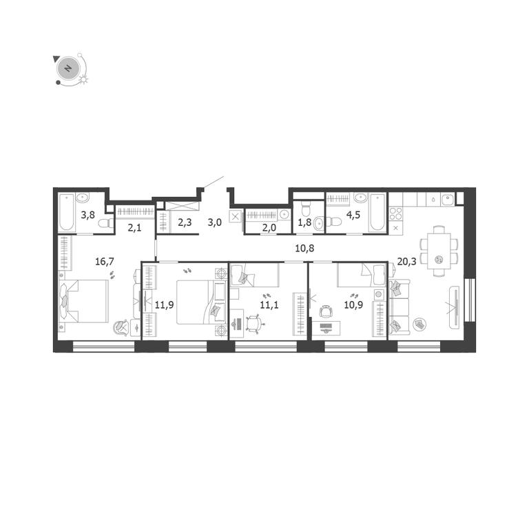 Продажа 4-комн. квартиры, 101,2 м² в ЖК «Шагал (Shagal)», Автозаводская улица, 23, Москва, Россия #1 Продажа 4-комн. квартиры, 101,2 м² в ЖК «Шагал (Shagal)», Автозаводская улица, 23, Москва, Россия #1