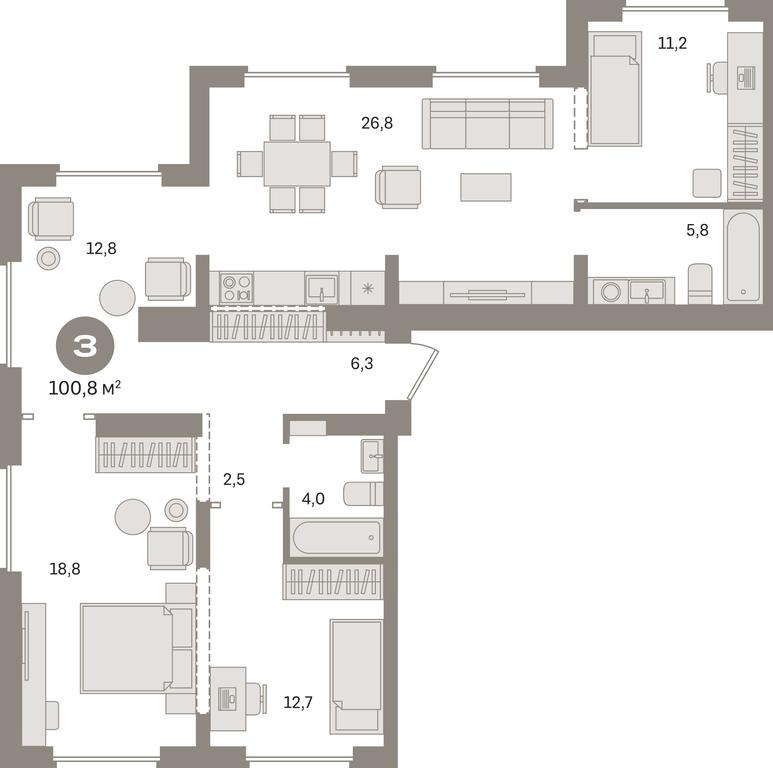 3-BD Apartment Sale, 100.8平方米 at Pervy kvartal, Kalinovaya ulitsa, derevnya Sapronovo, Leninskiy City District, Moscow Region, Russia #1 3-BD Apartment Sale, 100.8平方米 at Pervy kvartal, Kalinovaya ulitsa, derevnya Sapronovo, Leninskiy City District, Moscow Region, Russia #1
