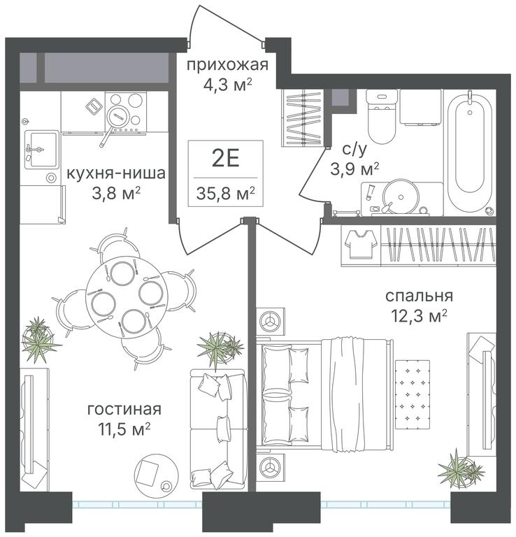 1-BD Apartment Sale, 35.8 sq. m. at Mikhalkovskiy, Mikhalkovskaya Street, 48, Moscow, Russia #1 1-BD Apartment Sale, 35.8 sq. m. at Mikhalkovskiy, Mikhalkovskaya Street, 48, Moscow, Russia #1