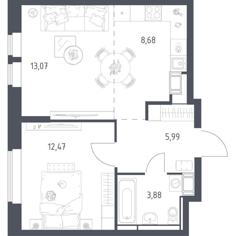 Apartment Sale, 44.09 sq. m. at Bolshoe Putilkovo, Prostornaya ulitsa, 1, Putilkovo Village, Krasnogorsk City District, Moscow Region, Russia #1 Apartment Sale, 44.09 sq. m. at Bolshoe Putilkovo, Prostornaya ulitsa, 1, Putilkovo Village, Krasnogorsk City District, Moscow Region, Russia #1
